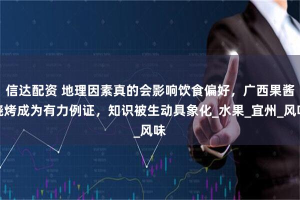 信达配资 地理因素真的会影响饮食偏好，广西果酱烧烤成为有力例证，知识被生动具象化_水果_宜州_风味